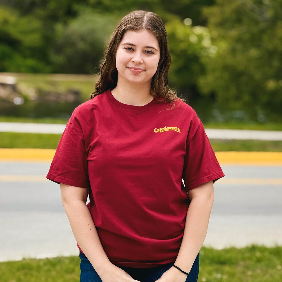 Comfort Wash Cyclones Script Cardinal Tailgate Ready Short Sleeve T-Shirt front